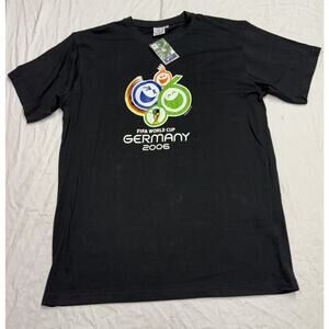 Fifa World Cup Germany 2006 Soccer T-Shirt Adult XXL Black Color Black